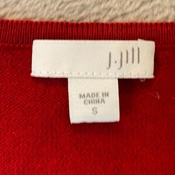 J.Jill Woman's Knit Tunic Sweater Small Red Long-Sleeve Cotton Blend Made In Chi - Picture 5 of 10